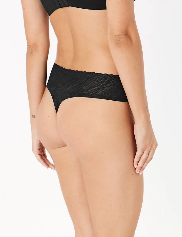 No VPL Thong Black - Lotange - Marks & Spencer - Womens Knickers