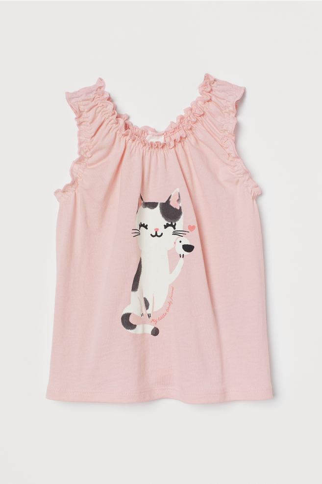 Printed sleeveless top - Lotange - H&M - Baby Girls Tops & T-Shirts