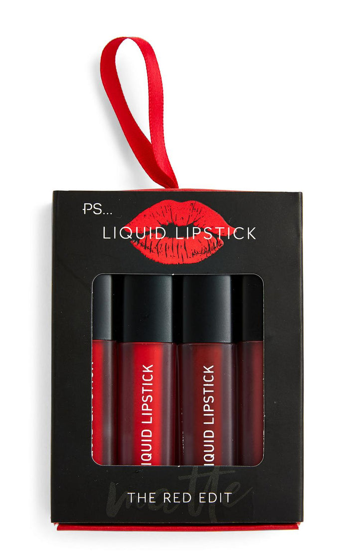 Ps The Red Edit Liquid Lipstick Mini Lip Kit 4 Pack - Lotange - Primark - Lips