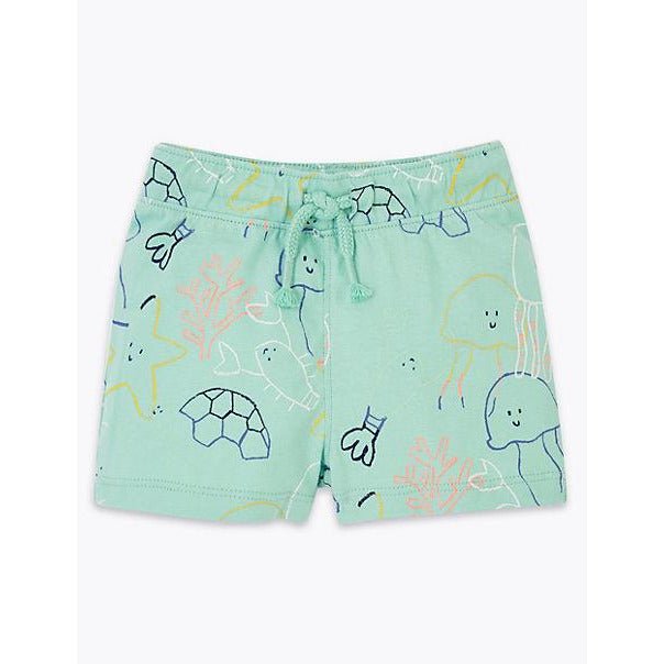 Pure Cotton print Shorts - Lotange - Marks & Spencer - Boys Shorts