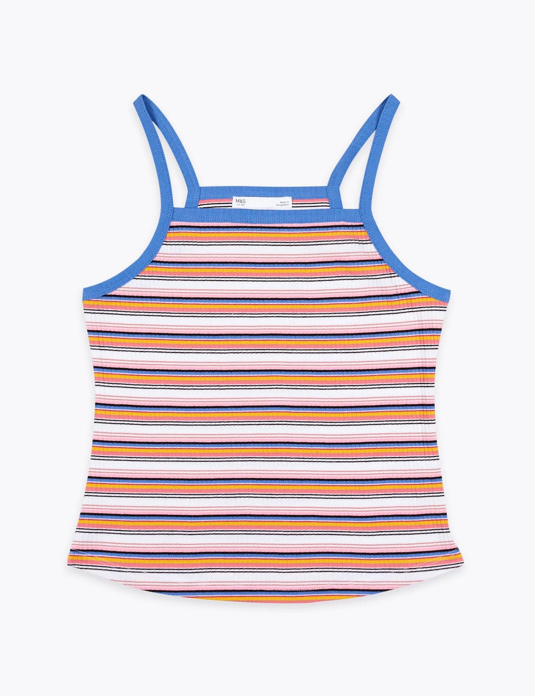 Pure Cotton Striped Vest Top - Lotange - Marks & Spencer - Girls Tops & T-Shirts