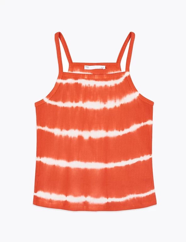 Pure Cotton Tie Dye Vest Top - Lotange - Marks & Spencer - Girls Tops & T-Shirts