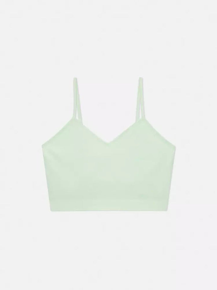 Ribbed Cropped Cami Lounge Pyjama Top Lime - Lotange - Primark -