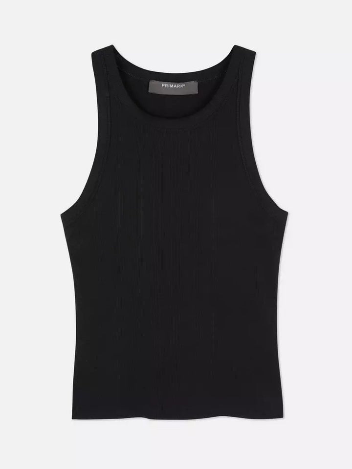 Ribbed Racer T-Shirt Black - Lotange - H&M -