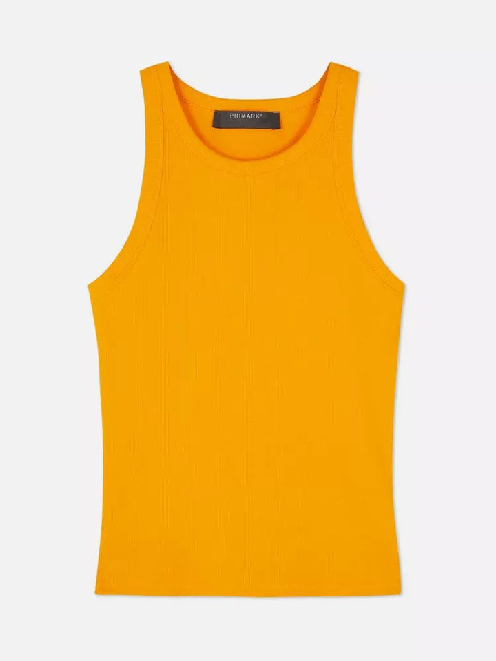 Ribbed Racer T-Shirt Orange - Lotange - H&M -