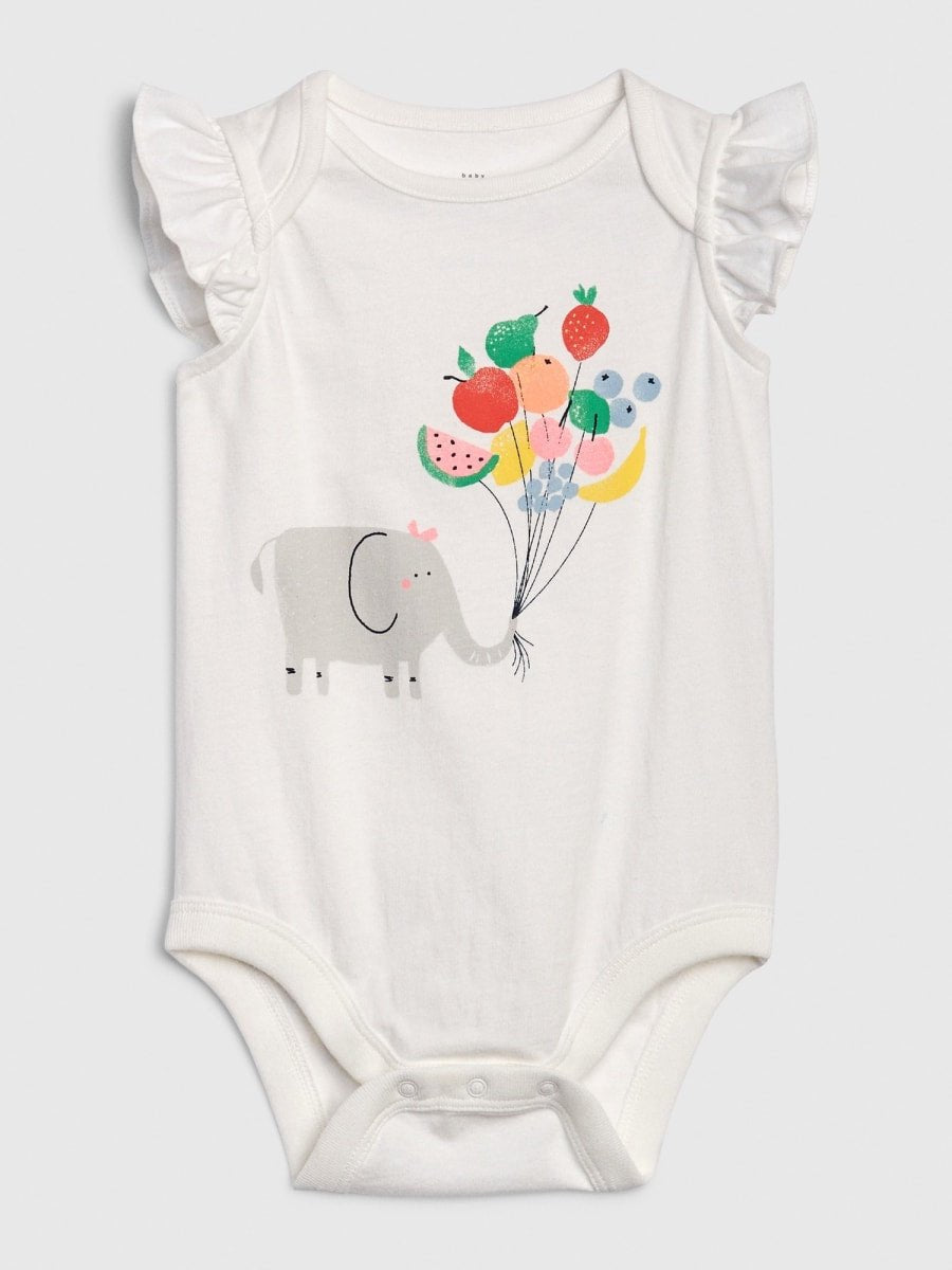 Ruffle Graphic Bodysuit - Lotange - GAP - Baby Girls Bodysuits