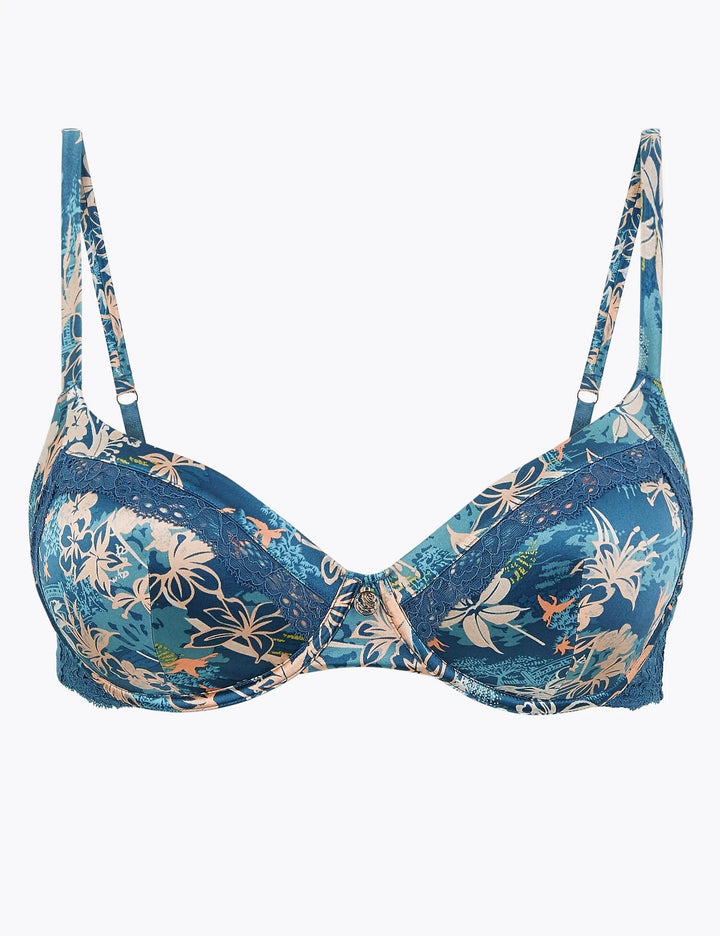 Silk Floral Lace Underwired Full Cup Bra - Lotange - Rosie - Womens Bras