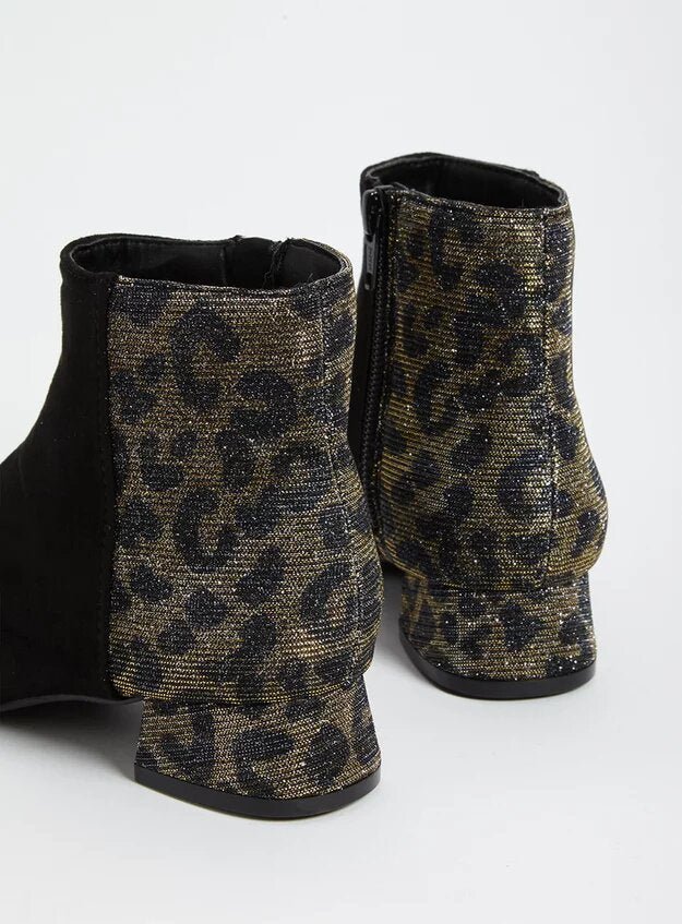 Sparkle Leopard Print Ankle Boots - Lotange - Marks & Spencer - Girls Shoes