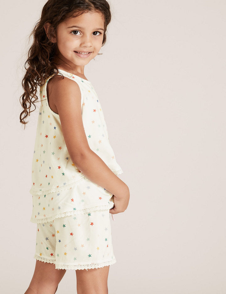 Star Print Short Pyjama Set - Lotange - Marks & Spencer - Girls Pyjamas