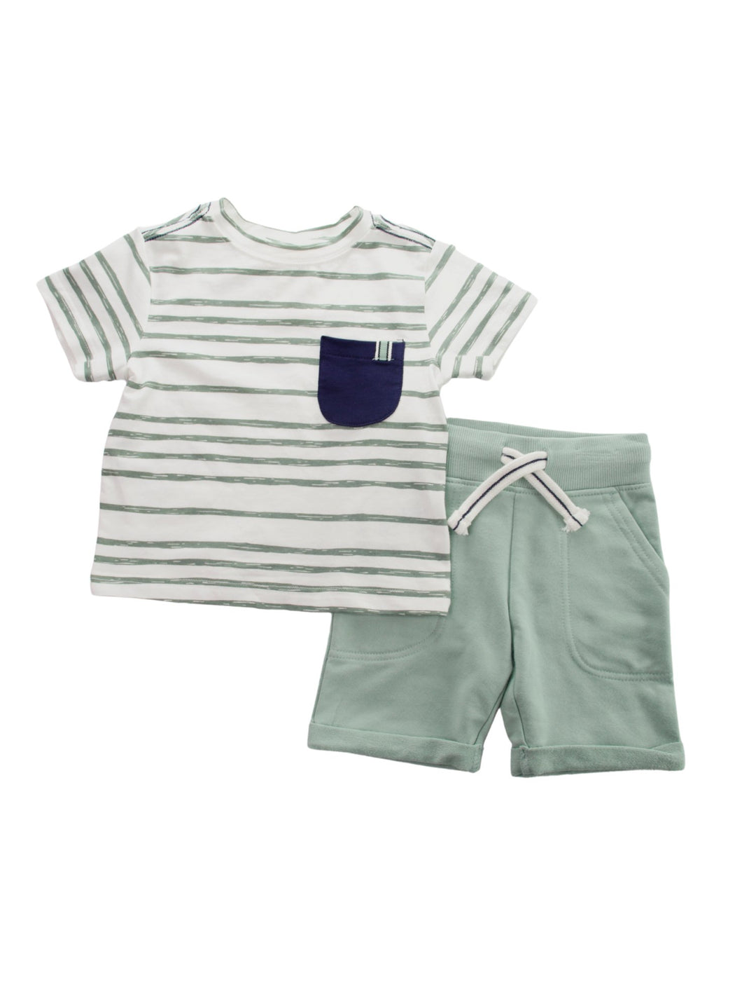 Striped Cotton T-Shirt & Short Set - Lotange - Rorie Whelan - Boys Outfits