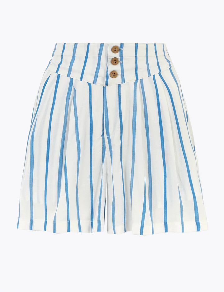 Striped High Waisted Shorts - Lotange - Marks & Spencer - Women's Shorts