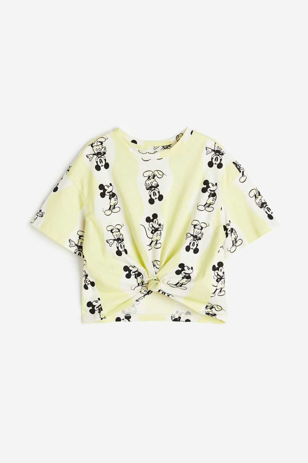 Tie-hem T-shirt Mickey Mouse - Lotange - H&M -