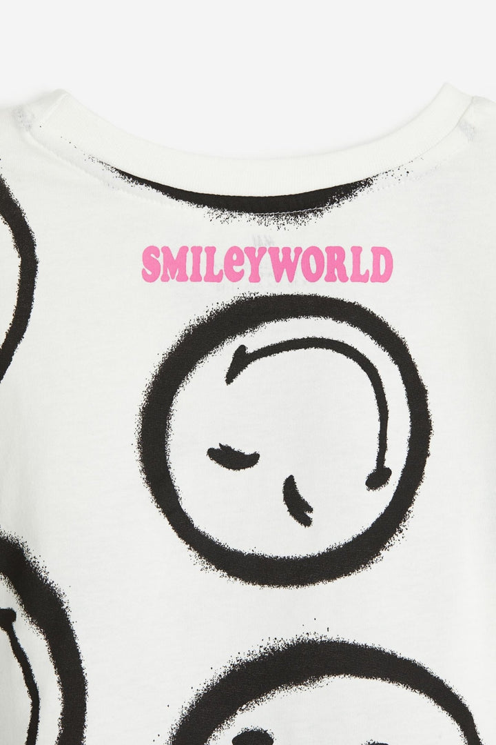 Tie-hem T-shirt Smiley World - Lotange - H&M -