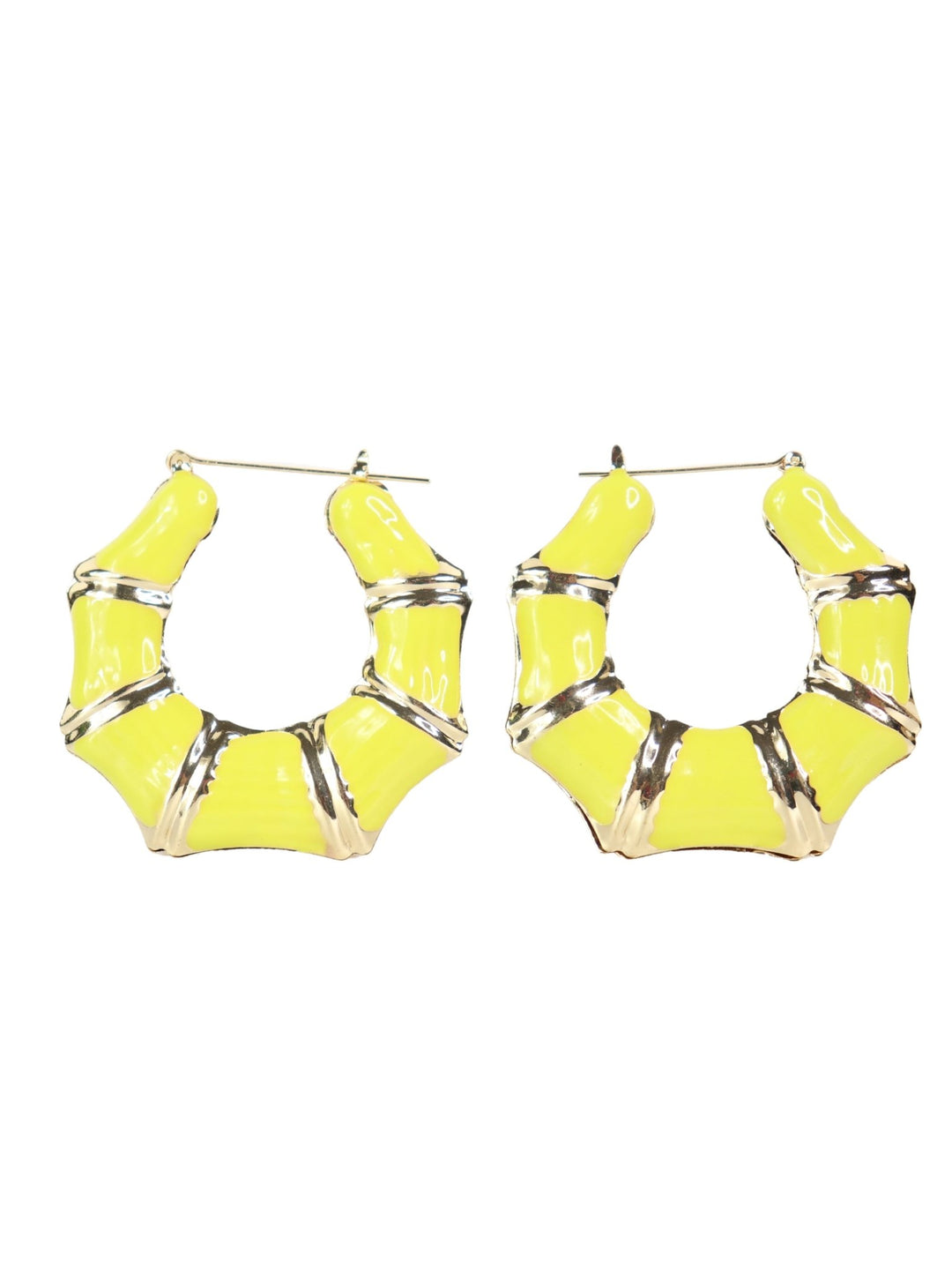 Yellow Hoop Earrings - Lotange - Big Metal London -