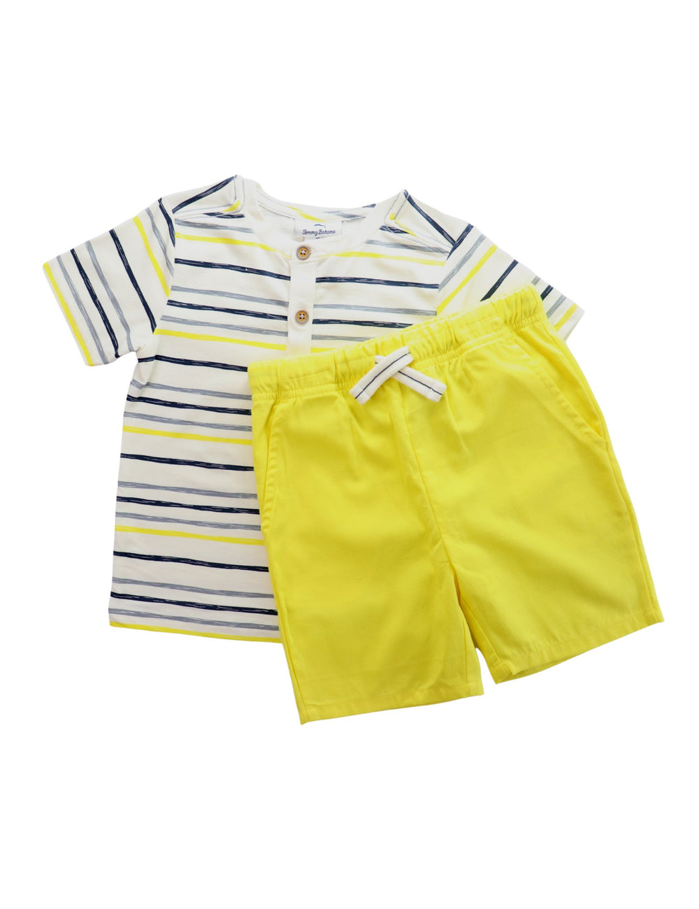 Yellow Striped Cotton Outfit Set - Lotange - Tommy Bahama - Boys Outfits